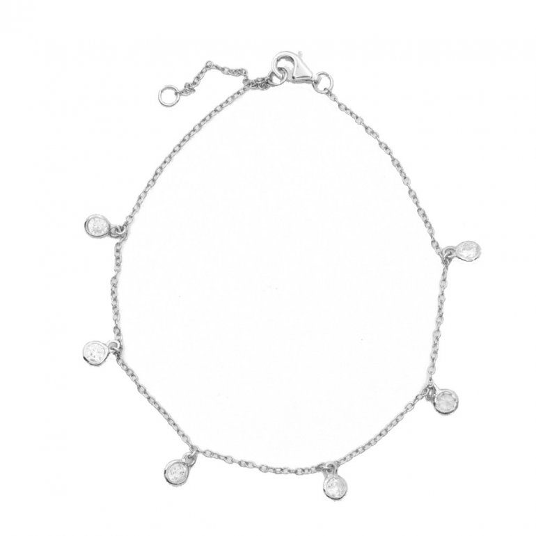 SILVER CHAIN BRACELET WITH C/Z