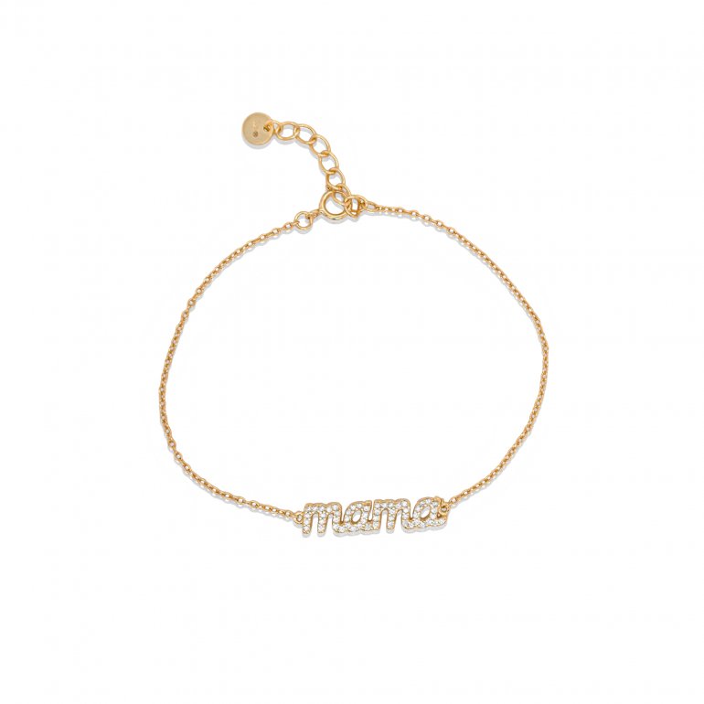 SILVER C/Z MAMA BRACELET