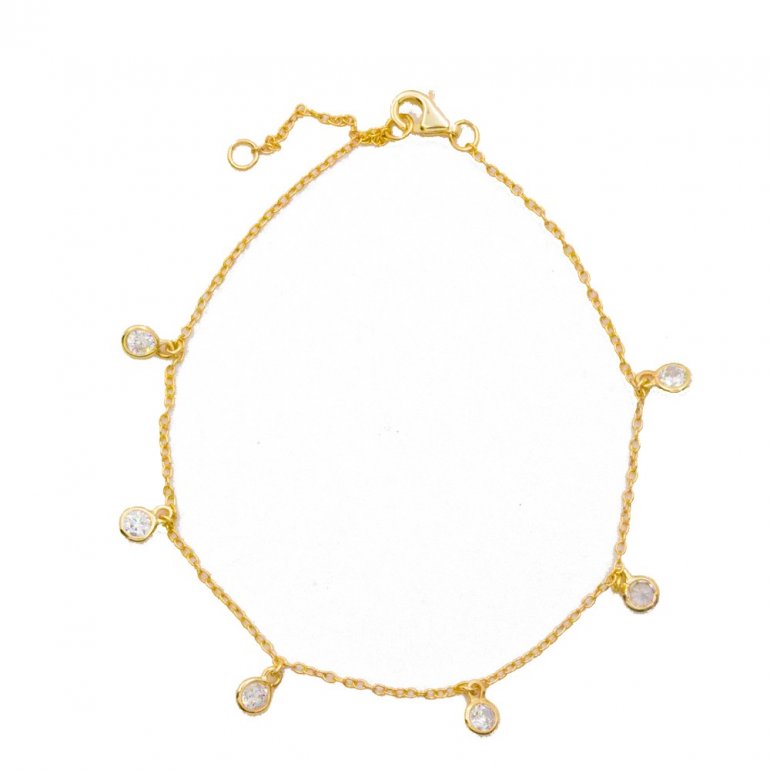 SILVER CHAIN BRACELET WITH C/Z