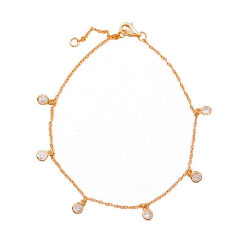 SILVER CHAIN BRACELET WITH C/Z
