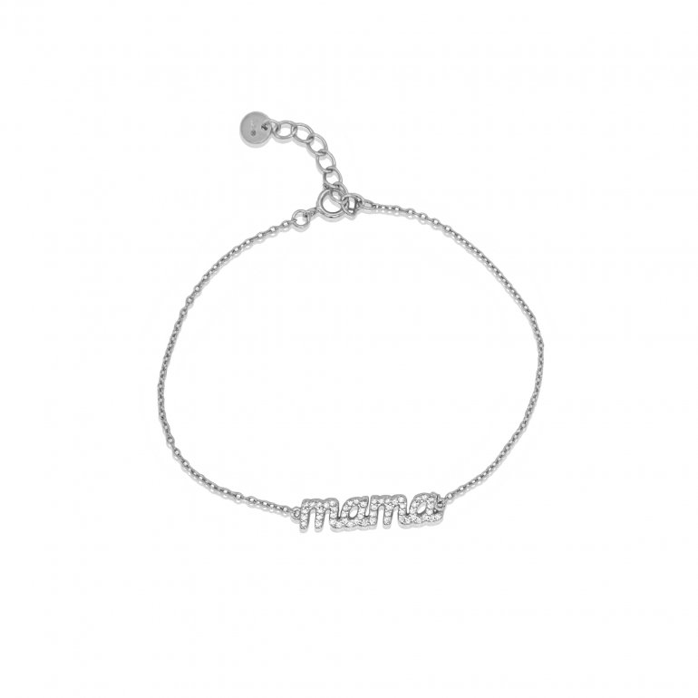 SILVER C/Z MAMA BRACELET