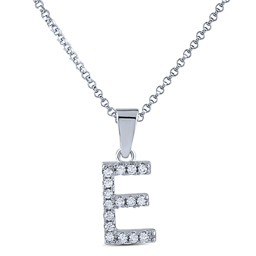 STERLING SILVER INITIAL NECKLACE WITH C/Z