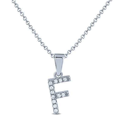 STERLING SILVER INITIAL NECKLACE WITH C/Z