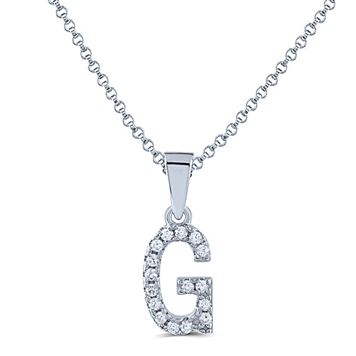 STERLING SILVER INITIAL NECKLACE WITH C/Z
