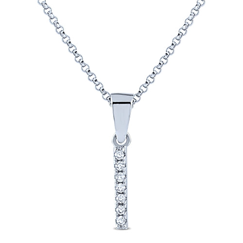 STERLING SILVER INITIAL NECKLACE WITH C/Z