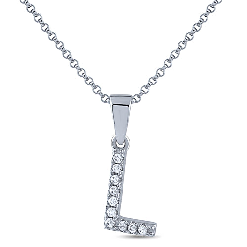 STERLING SILVER INITIAL NECKLACE WITH C/Z