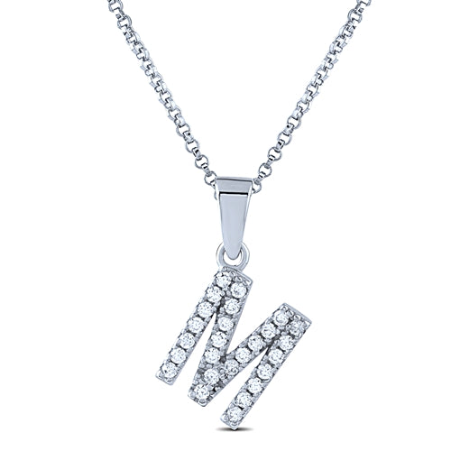 STERLING SILVER INITIAL NECKLACE WITH C/Z