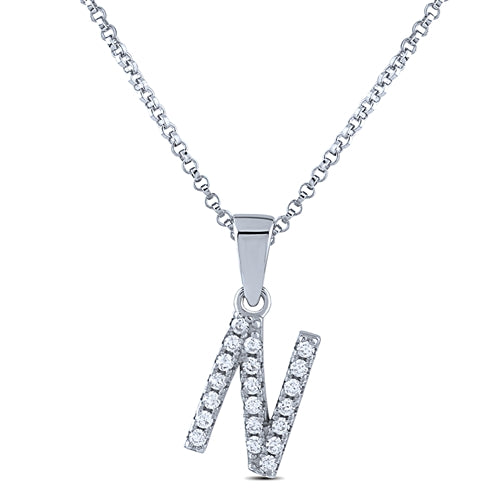 STERLING SILVER INITIAL NECKLACE WITH C/Z