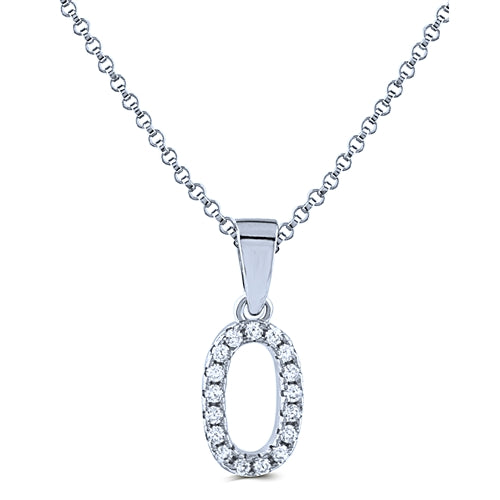 STERLING SILVER INITIAL NECKLACE WITH C/Z