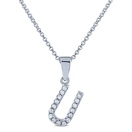 STERLING SILVER INITIAL NECKLACE WITH C/Z