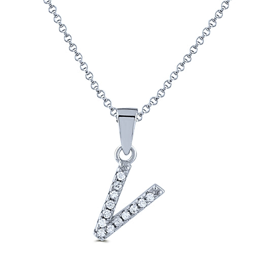 STERLING SILVER INITIAL NECKLACE WITH C/Z