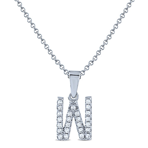 STERLING SILVER INITIAL NECKLACE WITH C/Z