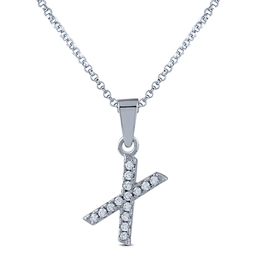 STERLING SILVER INITIAL NECKLACE WITH C/Z