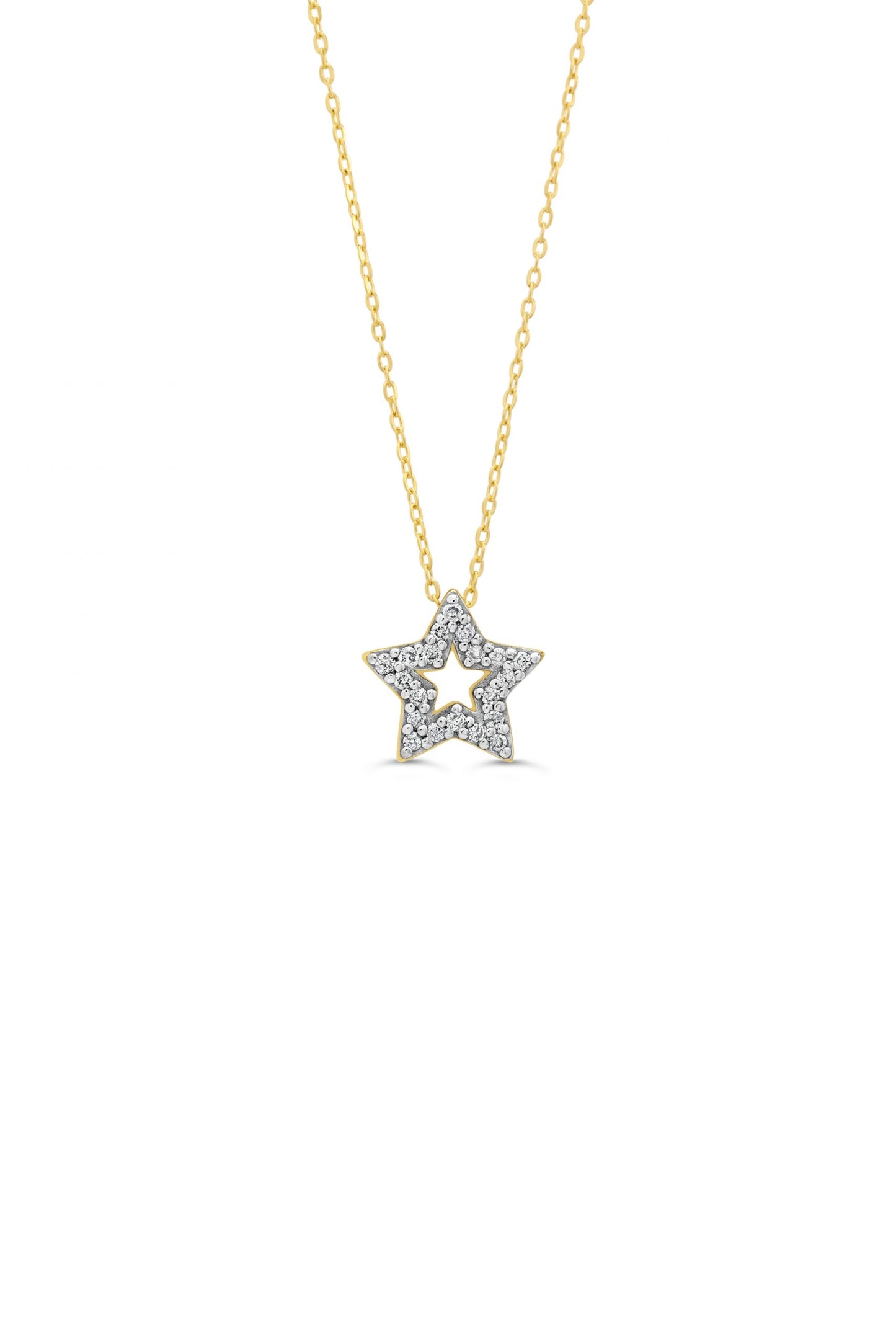 10K YELLOW GOLD DIAMOND STAR PENDANT