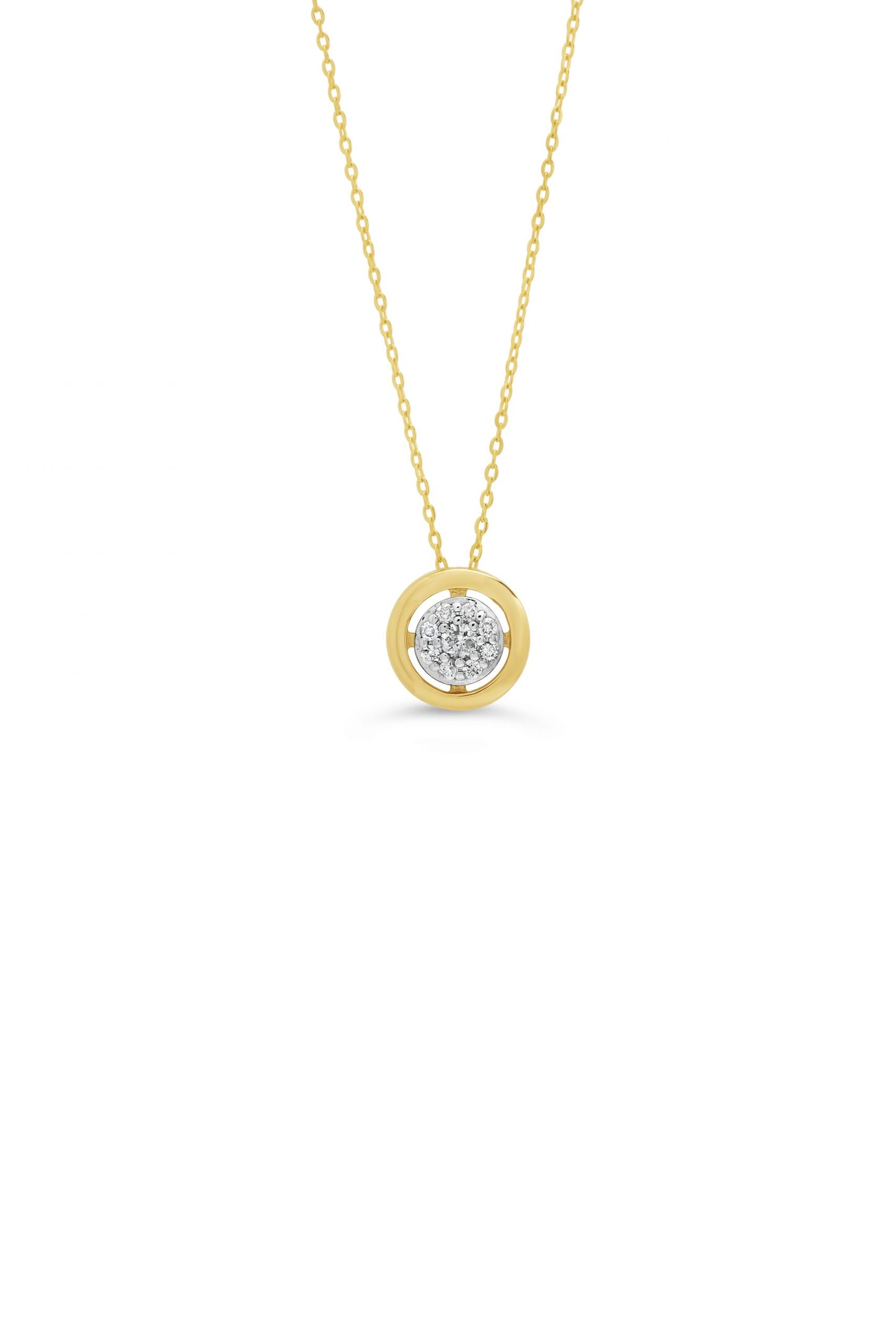 CIRCLE GOLD DIAMOND PENDANT WITH CHAIN
