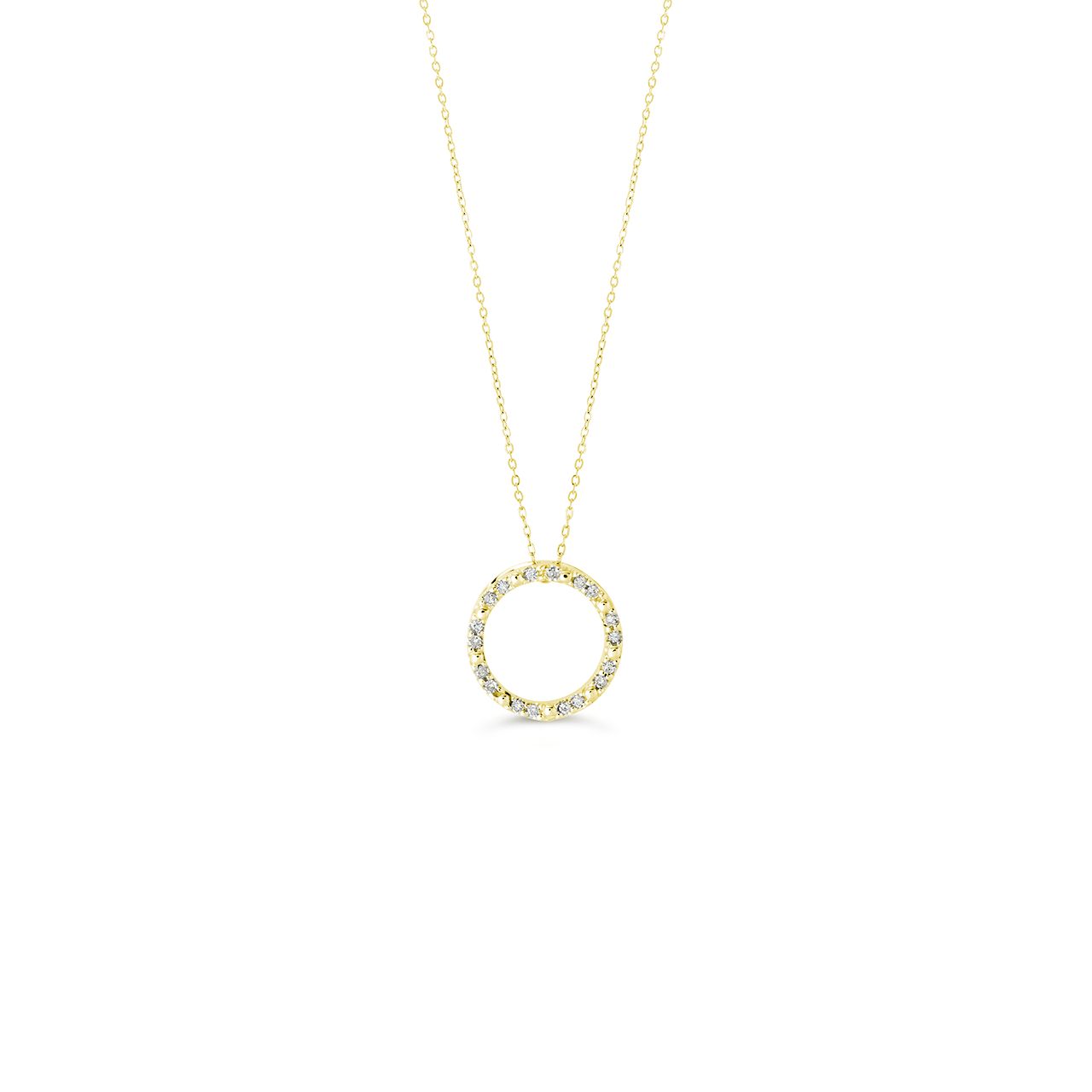 10K GOLD CIRCLE OF LIFE DIAMOND PENDANT WITH CHAIN
