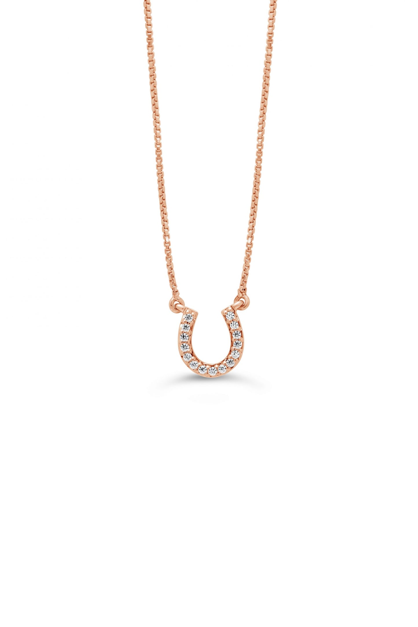 GOLD LUCKY HORSESHOE DIAMOND PENDANT WITH CHAIN