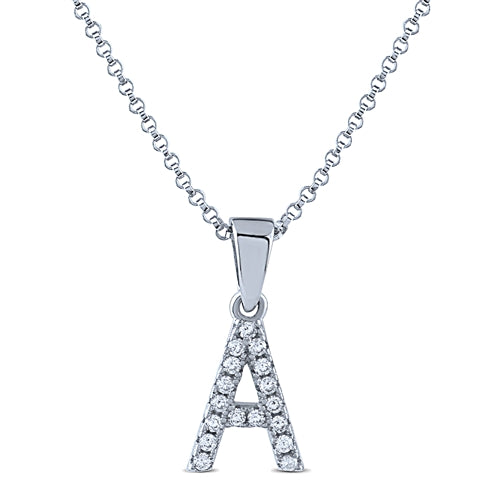 STERLING SILVER INITIAL NECKLACE WITH C/Z