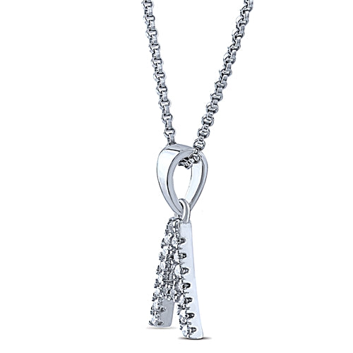 STERLING SILVER INITIAL NECKLACE WITH C/Z