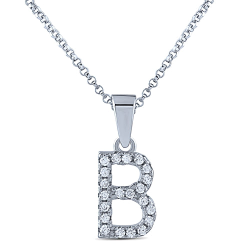 STERLING SILVER INITIAL NECKLACE WITH C/Z