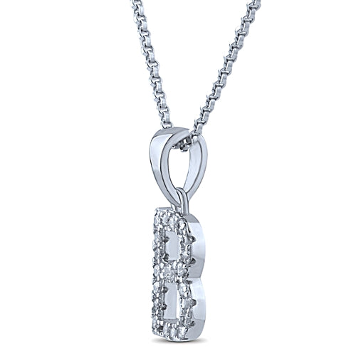 STERLING SILVER INITIAL NECKLACE WITH C/Z