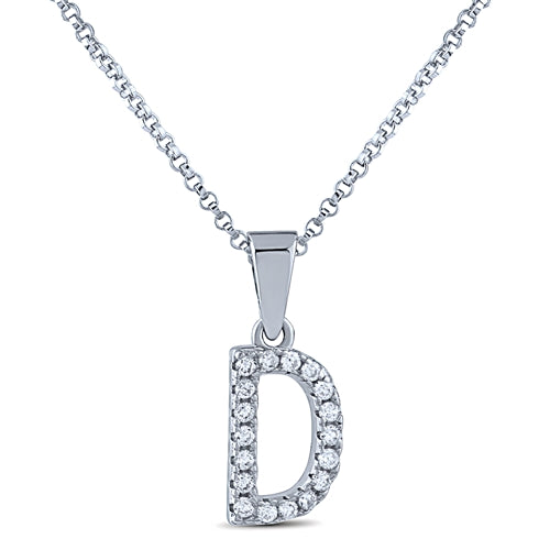 STERLING SILVER INITIAL NECKLACE WITH C/Z