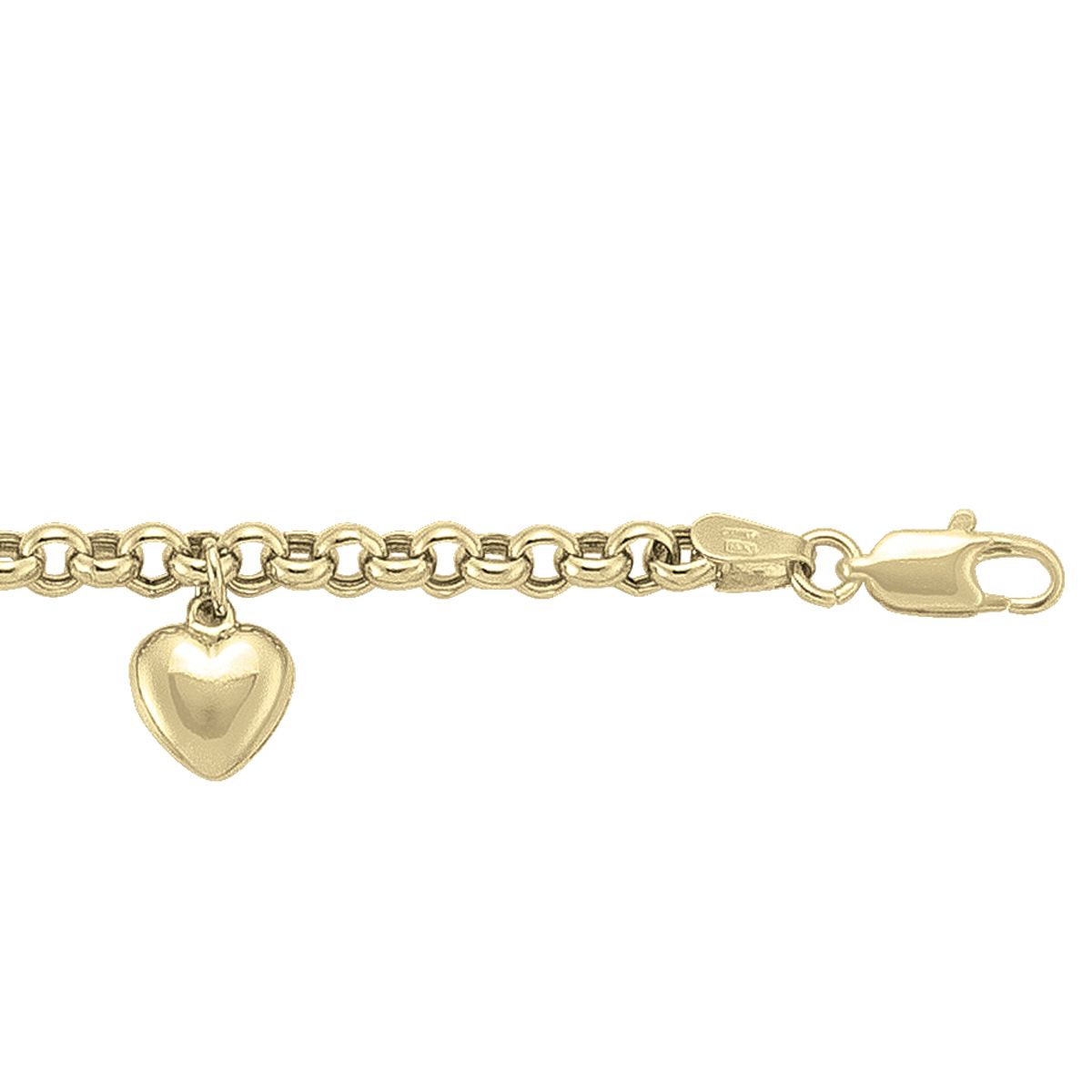 YELLOW GOLD ROLO CHARM BRACELET