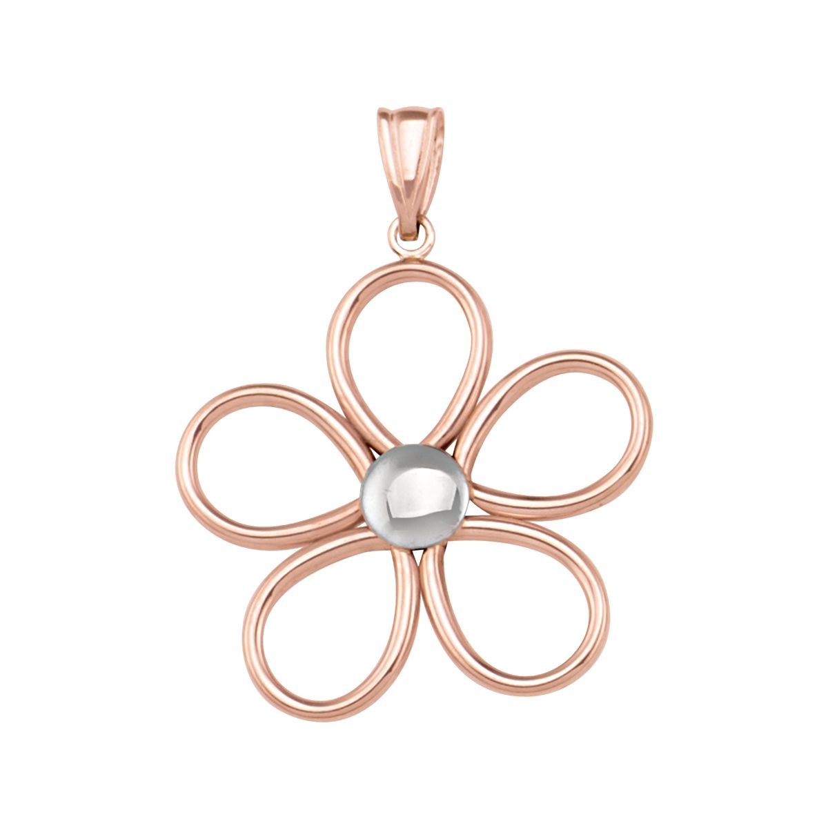 TWO TONE FANCY FLOWER PENDANT
