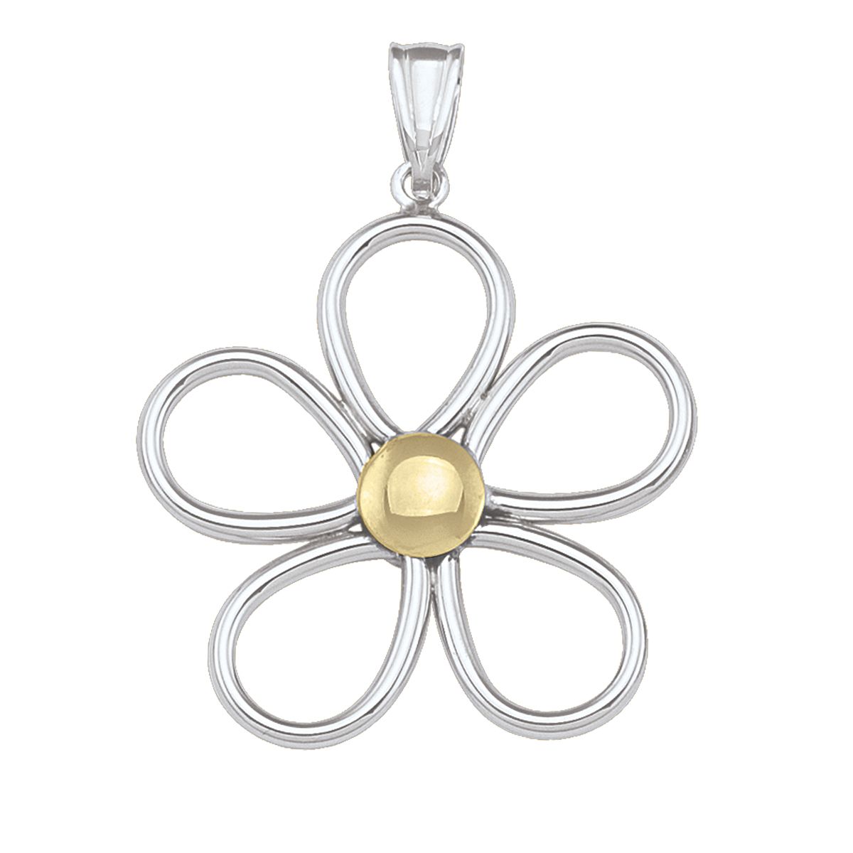 TWO TONE FANCY FLOWER PENDANT