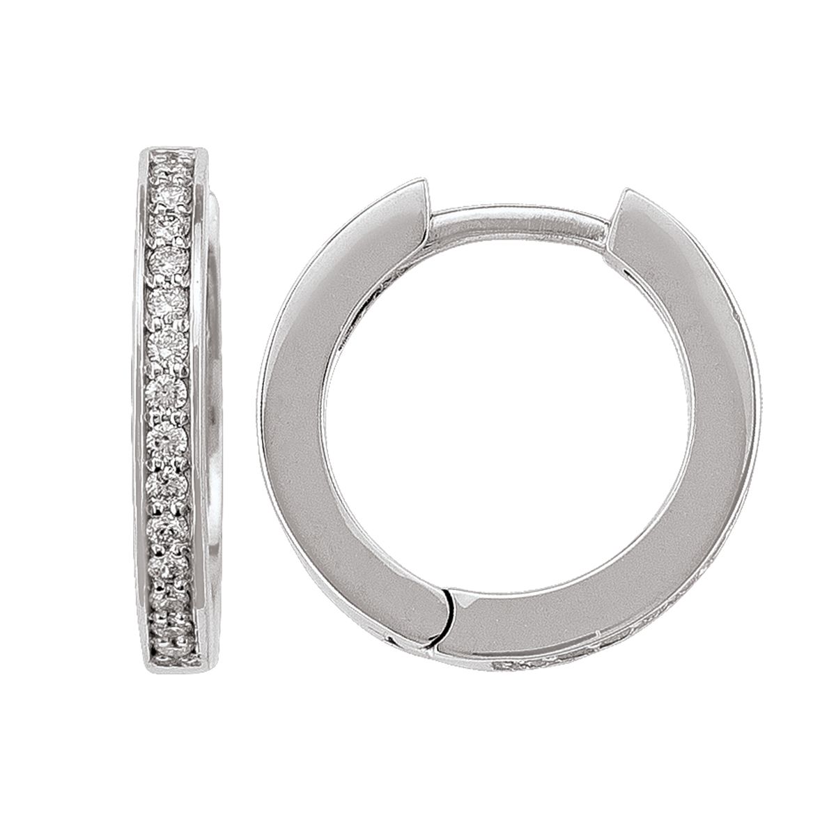 DIAMOND HUGGIE HOOPS EARRING