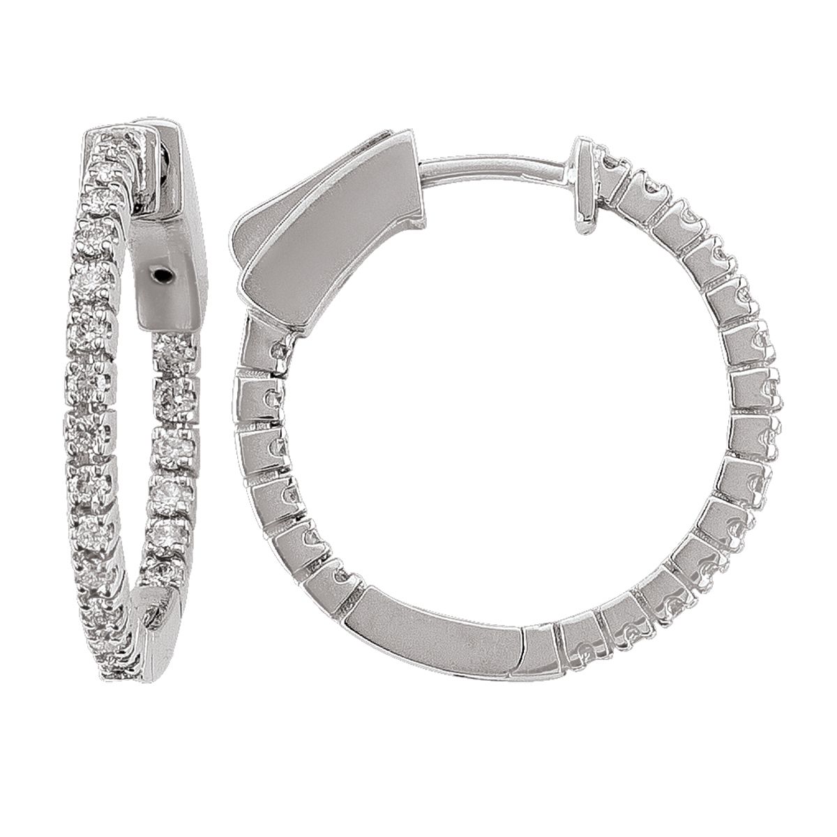 DIAMOND INSIDE OUT HOOP EARRING