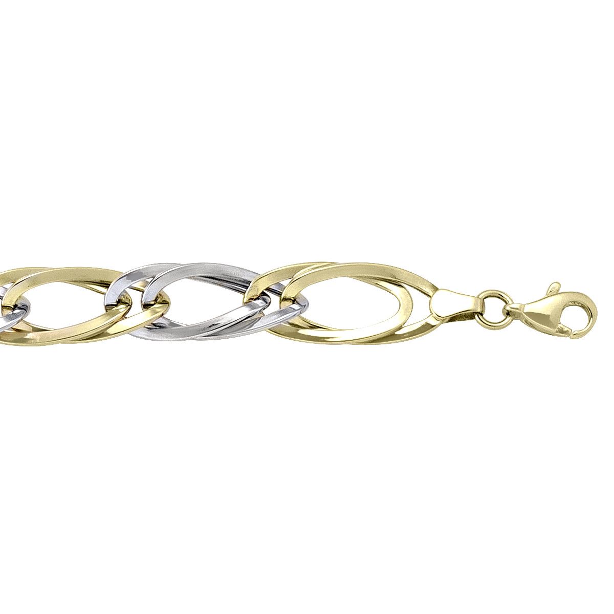 TWO TONE FANCY LINK BRACELET