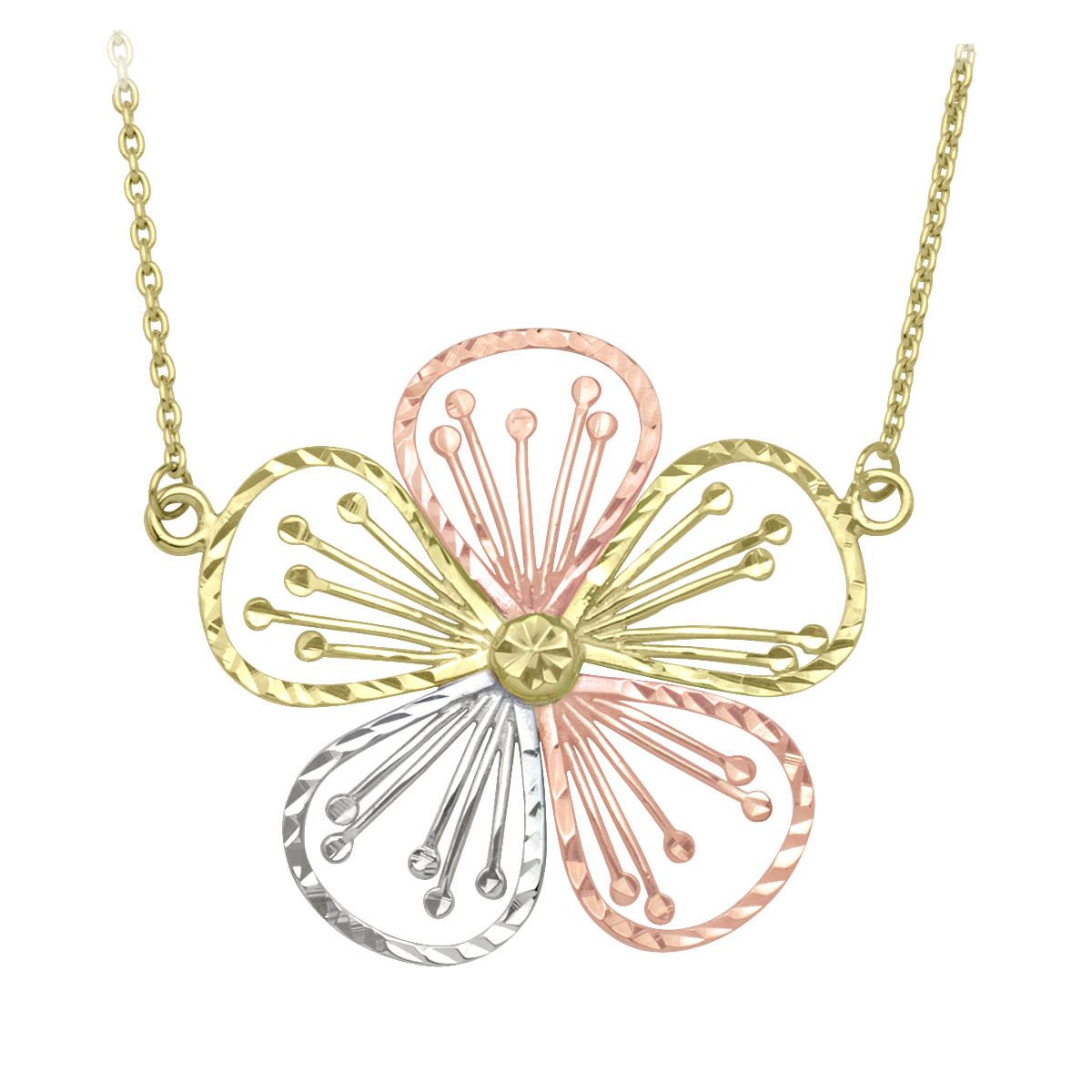 TRI COLOUR FLOWER NECKLACE