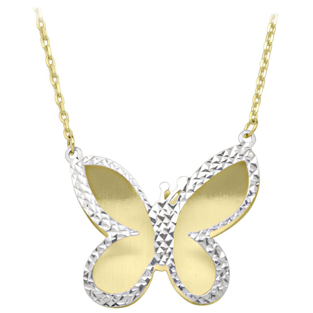 TWO TONE BUTTERFLY NECKLACE