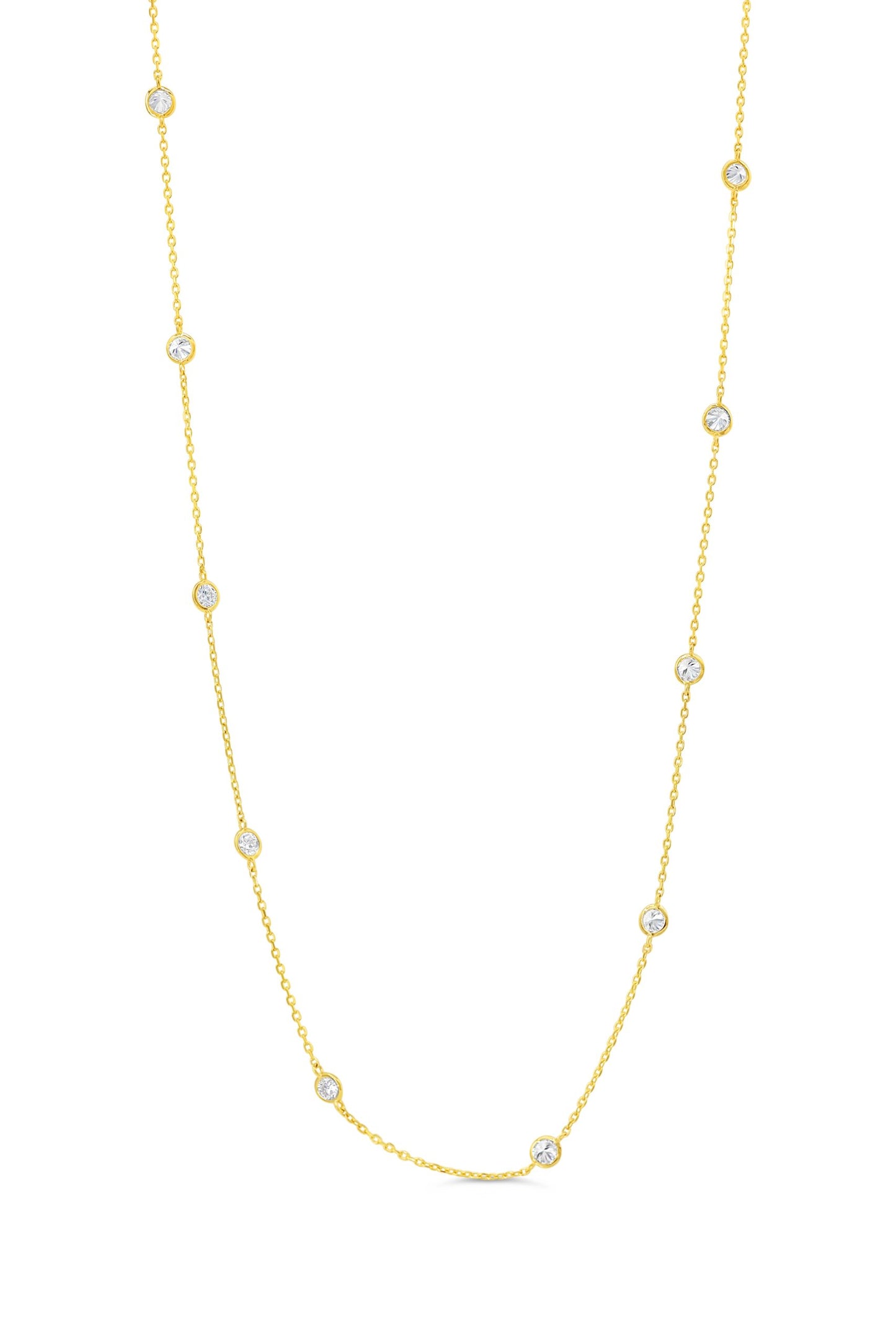 14K YELLOW GOLD LAB DIAMOND NECKLACE