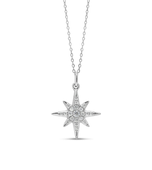 NORTH STAR DIAMOND PENDANT WITH CHAIN