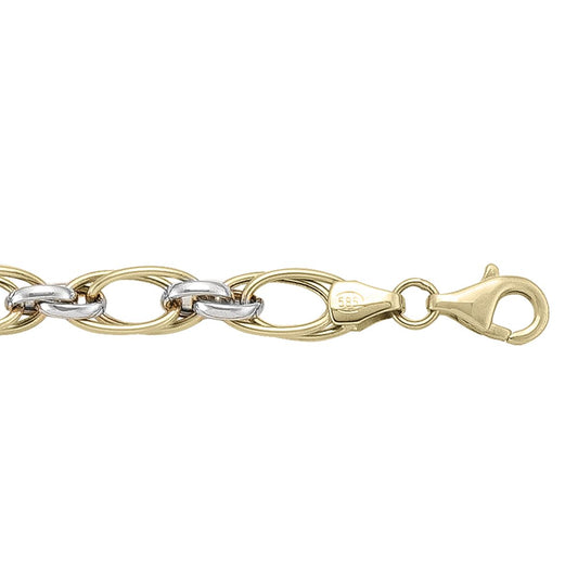 TWO TONE FANCY LINK BRACELET