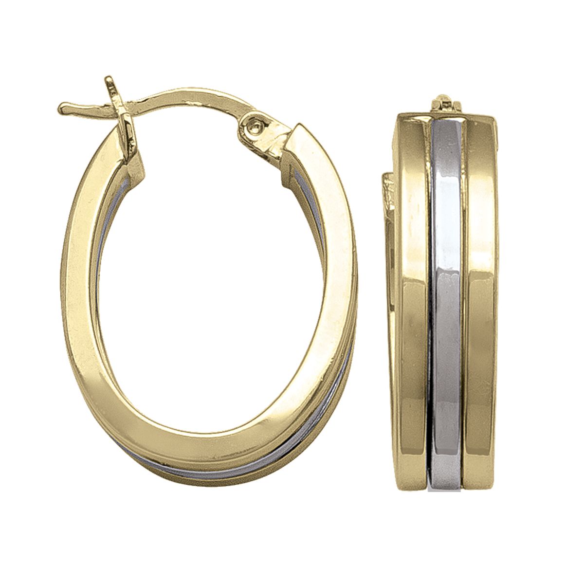 TWO TONE HOOP EARRING