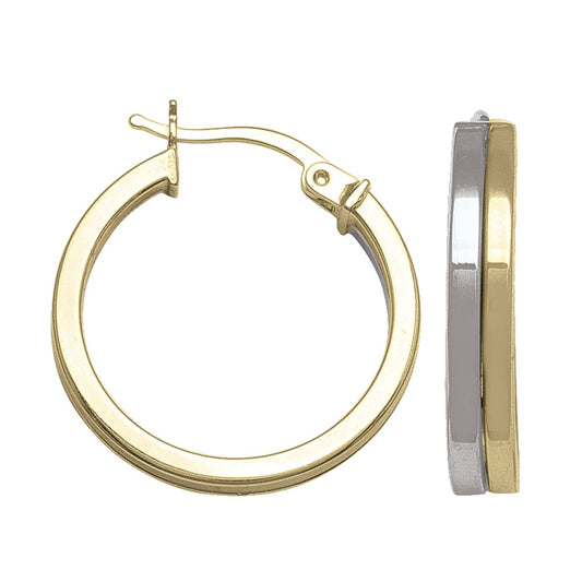 TWO TONE HOOP EARRING