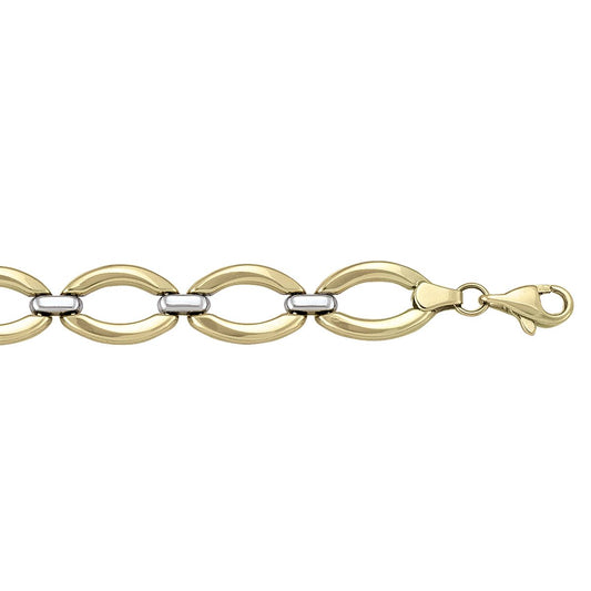 TWO TONE FANCY LINK BRACELET