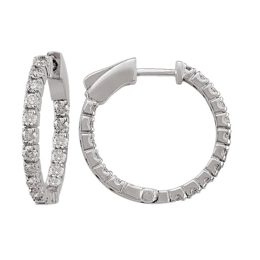 DIAMOND INSIDE OUT HOOP EARRINGS