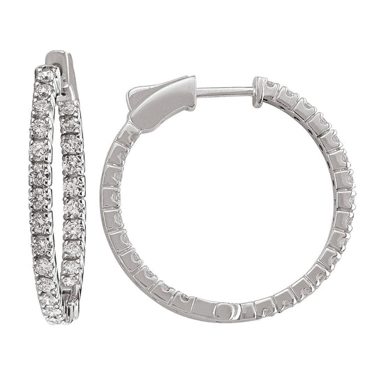 DIAMOND INSIDE OUT HOOP EARRINGS