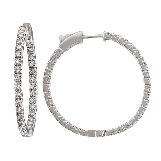 DIAMOND INSIDE OUT HOOP EARRINGS