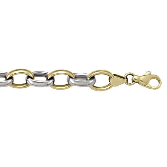 TWO TONE FANCY LINK BRACELET