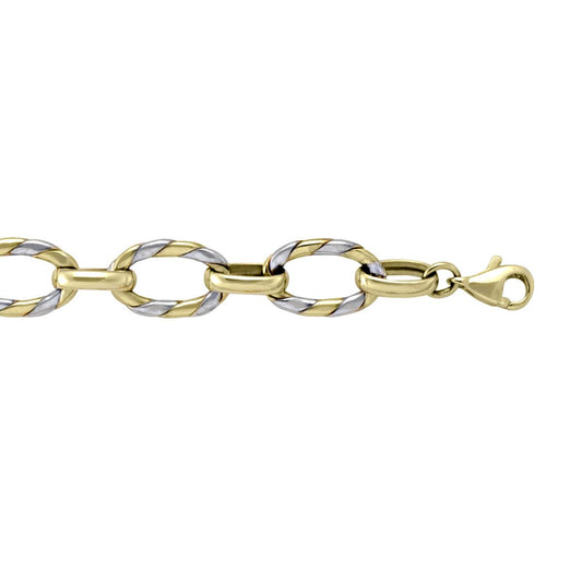 TWO TONE FANCY LINK BRACELET