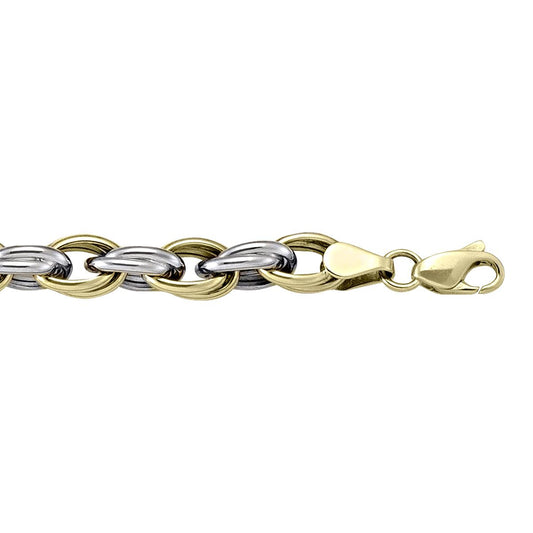 TWO TONE FANCY LINK BRACELET