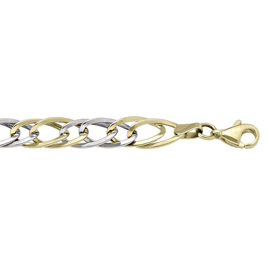 TWO TONE FANCY LINK BRACELET