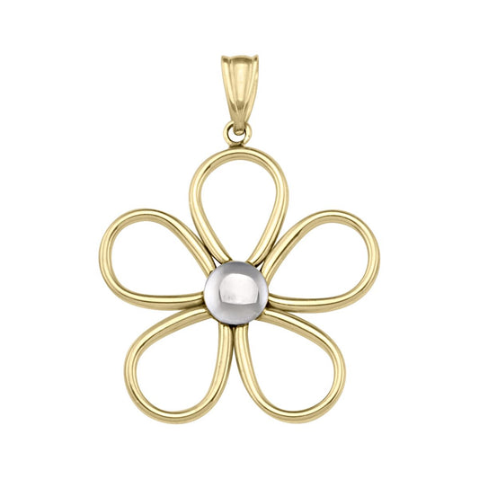 TWO TONE FANCY FLOWER PENDANT