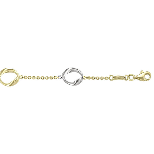 TWO TONE FANCY LINK BRACELET