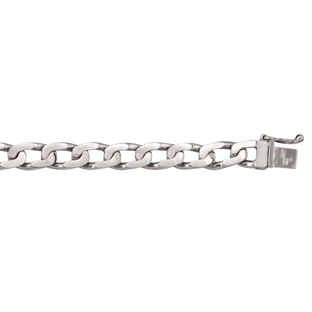 10K WHITE GOLD SOLID LINK BRACELET 6MM